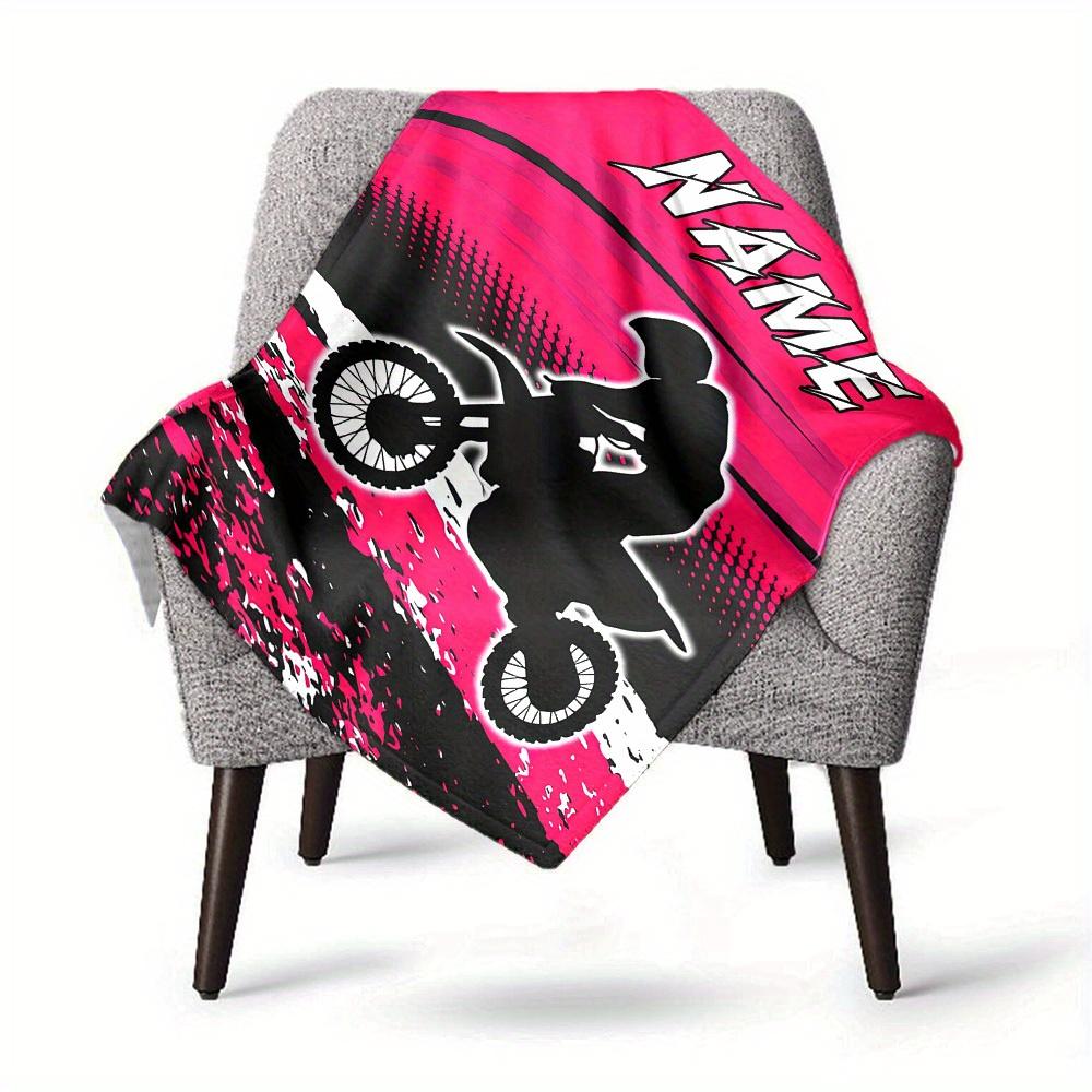 Custom Name Motocross Blanket Soft Cozy Lightweight Allseason Multipurpose Blanket For Picnics Sofas Offices Beds Living Rooms Gifts For Friends'