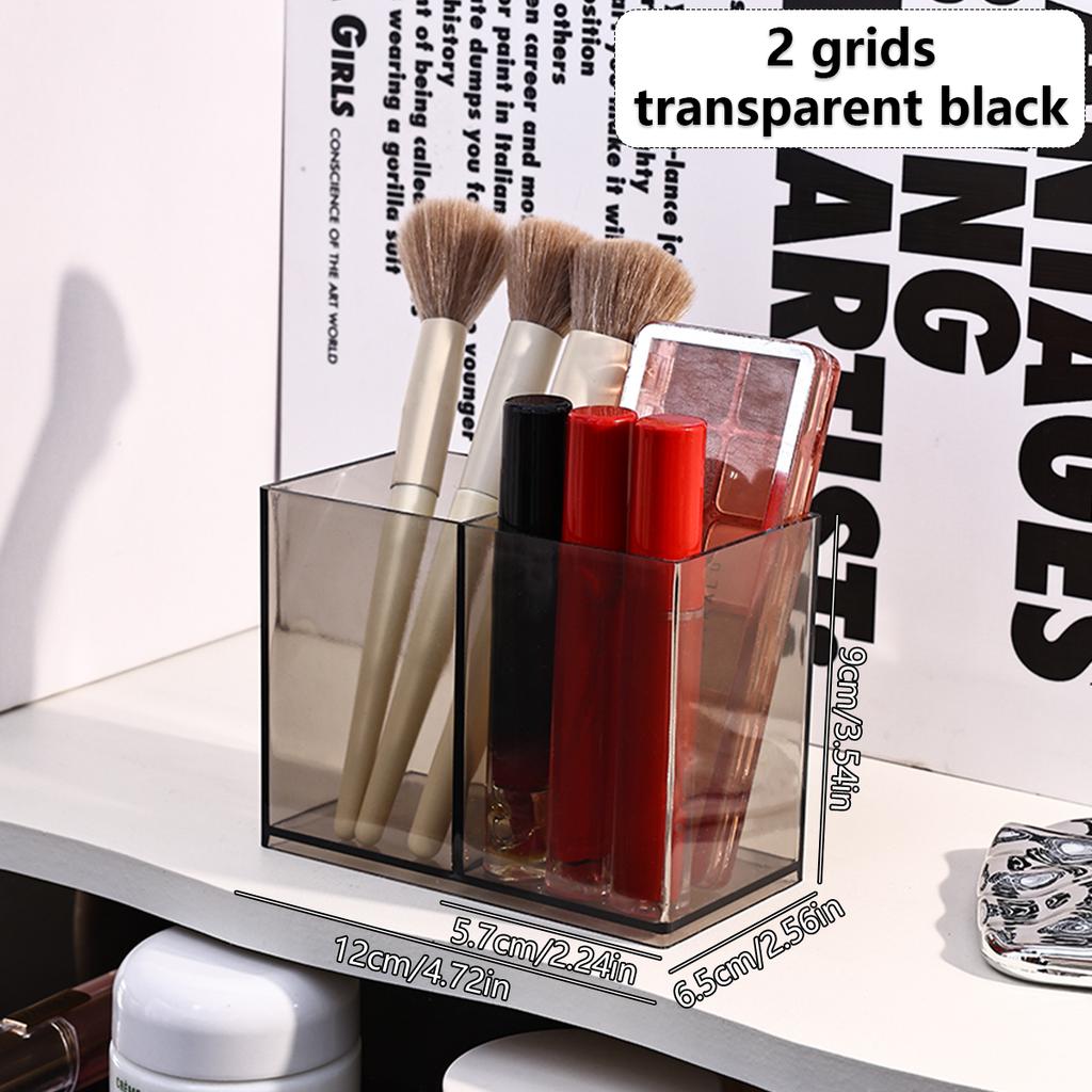 1pc Desktop Acrylic Transparent Makeup Brush Storage Box Organizer Portable Lipstick Makeup Brush Makeup Pen Holder Storage Box