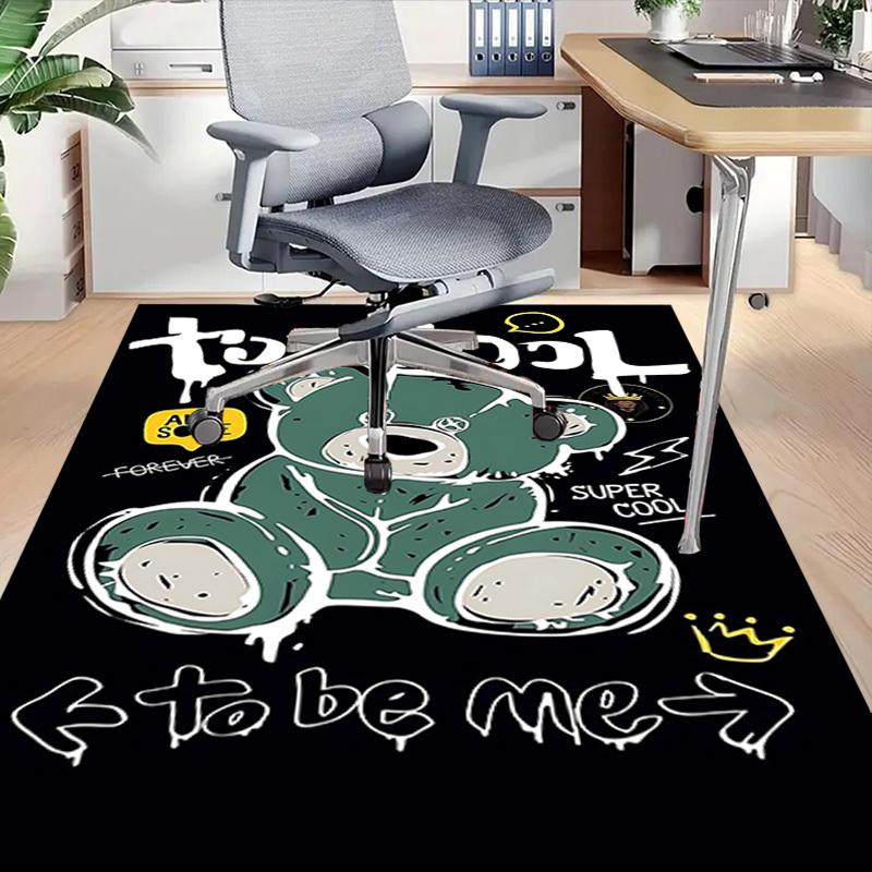 1pc too cool to be me Home Office, Durable Polyester Floor Mat with Easy, Office Decor, Urban Style, Nonslip Backing, Highquality Fabric