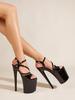 Summer New Sandals Women High Heels Fashion 20CM Platform Sandals Thin Heel Sandals Hollow out Roman High Heel Women's Shoes