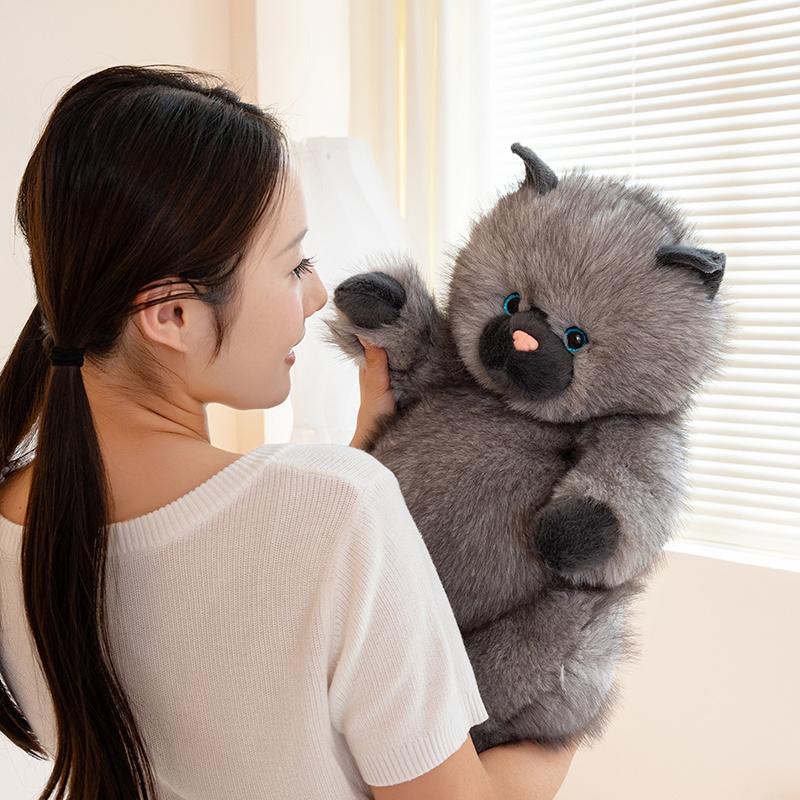 Siamese Cat Plush Toy - Soft Fluffy Stuffed Kitten Doll Realistic Furry Animal Sofa Home Decor Birthday Gift For Women Girls