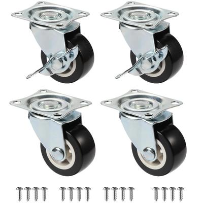 Set mit 4 1"/1,25"/2" 360 Grad schwenkbaren Rollen PVC Möbelrollen Verschleißfest Leise Universell Schwere Transportwagenräder
