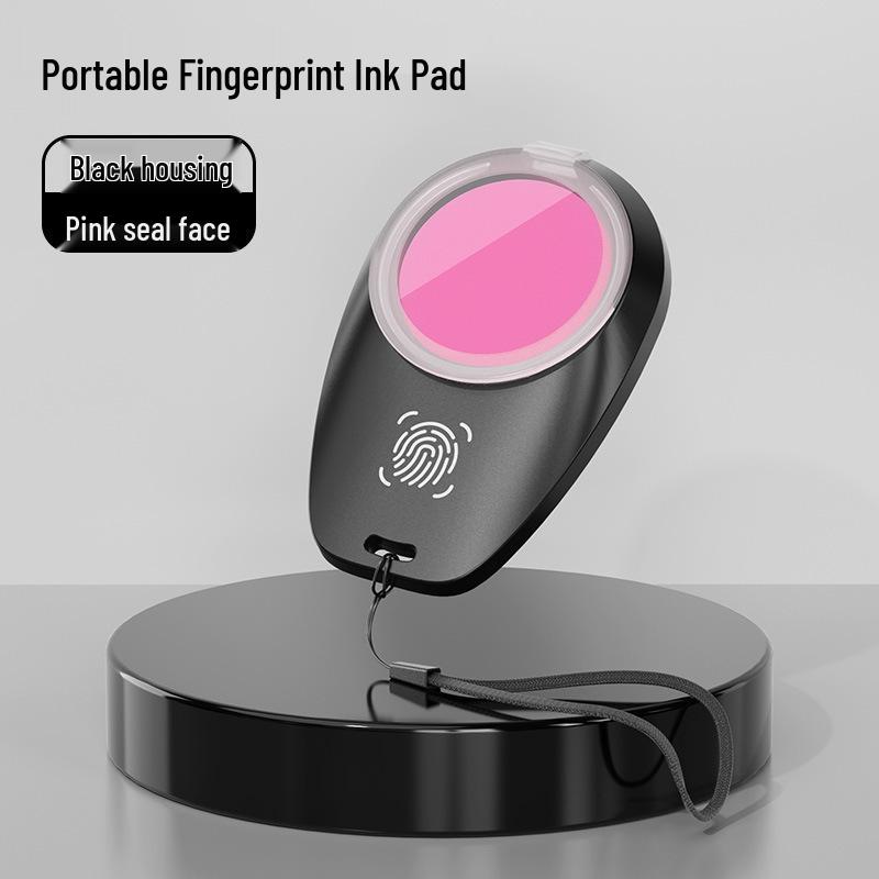 Portable Quick-Drying Red Ink Fingerprint Pad - Safe, Easy To Wipe, Small Size