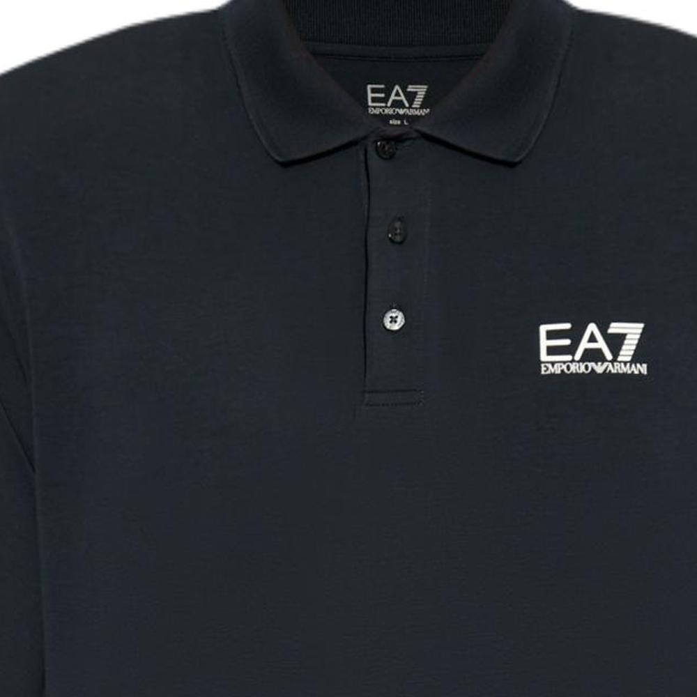 Emporio Armani Ea7 Solid Logo Label Pullover Long Sleeve Polo Shirt Men Tops Blue 8NPF15-PJVQZ-1562