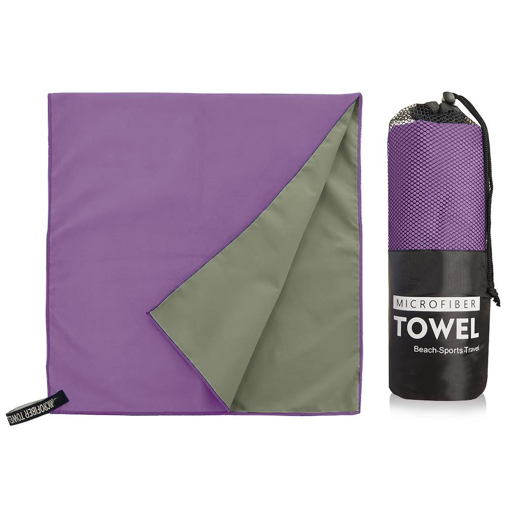 Microfiber Quick-Dry Sports Towel, Double-Sided Plush Swimming Pool Towel, Two-Tone High Absorbency Sand-Free Beach Towel