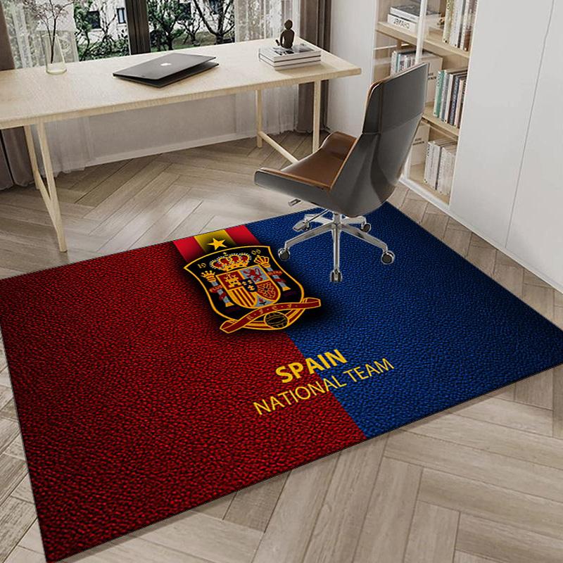 Spanien FC Wappen Bedruckter Teppich für Büro, Stuhlunterlage, Dekorativer Teppich Bodenmatte, Große Größe Fan Geschenke Weihnachtsgeschenke