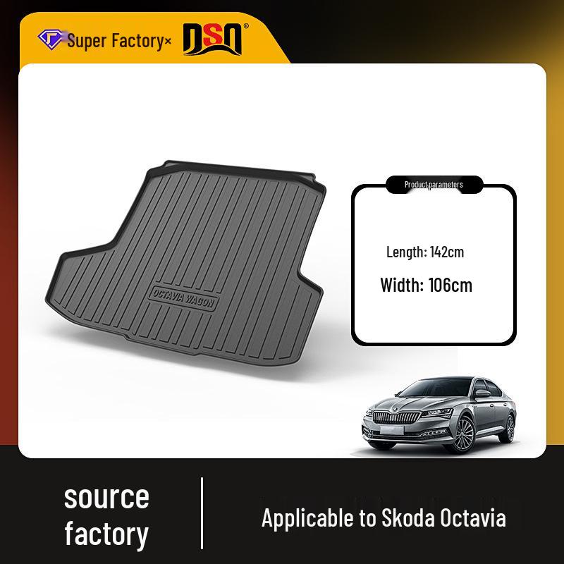 Skoda Octavia/Octavia PRO/Rapid TPE Trunk Mat - Waterproof & Wear-Resistant, One-Piece Mold.
