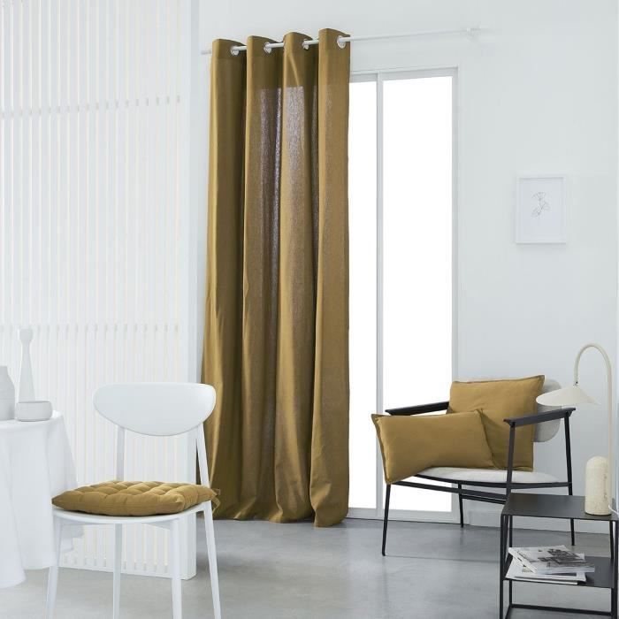 Rideau à oeillets TODAY - 140x240cm - 100% Coton - Bronze