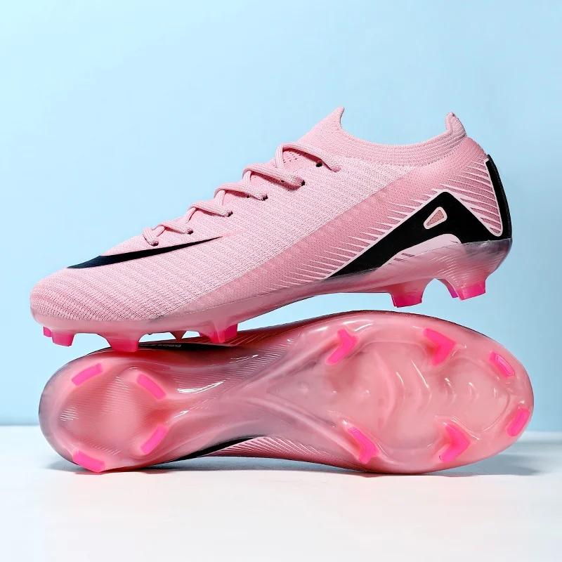 

New Men Soccer Shoes Boys Adult Training Sport Cleats Non Slip Football Boots Outdoor Long Spikes Breathable Match Comfortable 38
