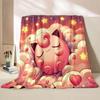 Schattige Pokémon Jigglypuff Print Dekens Volwassenen Kinderen Warme Dekens Huis Reizen Zacht en Comfortabel Deken Roze Luxe Cadeaus