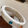 Bohemian Rhinestone Colored Bracelet Zircon Retro Hand Ring Unique Acrylic Bangle  Women