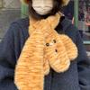 Plush Scarf for Women Warm Leopard Print Fisherman Hat Neck Protection Cold Protection Scarf Cartoon Versatile Basin Hat Trendy