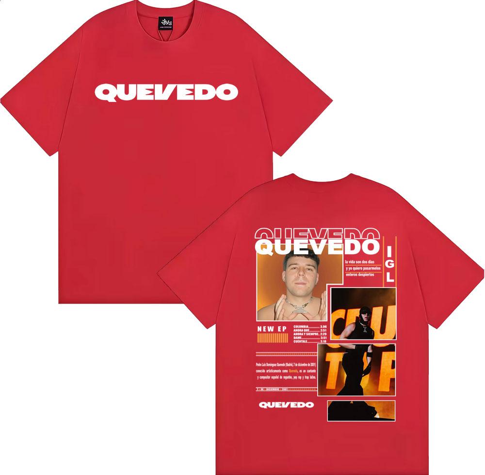 Rapper Quevedo Buenas Noches IGL 2026 Tour T-shirts Men Women Fashion Hip Hop Punk T-shirt O-Neck 100% Cotton Oversized T Shirts