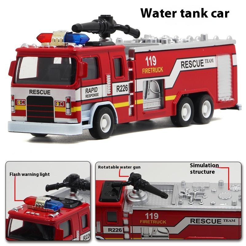 

Легкосплавная пожарная машина, игрушечная модель пожарной машины со световой музыкой и инерционным механизмом, детская игрушечная машина