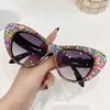Vintage Oversized Cat Eye Sunglasses Women Luxury Designer Punk Sexy UV400 Protection Diamond Cake Sugar Shades
