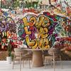 Bunte Graffiti-Wandmalerei Wohnzimmer Schlafzimmer Graffiti-Tapete Heimdekoration