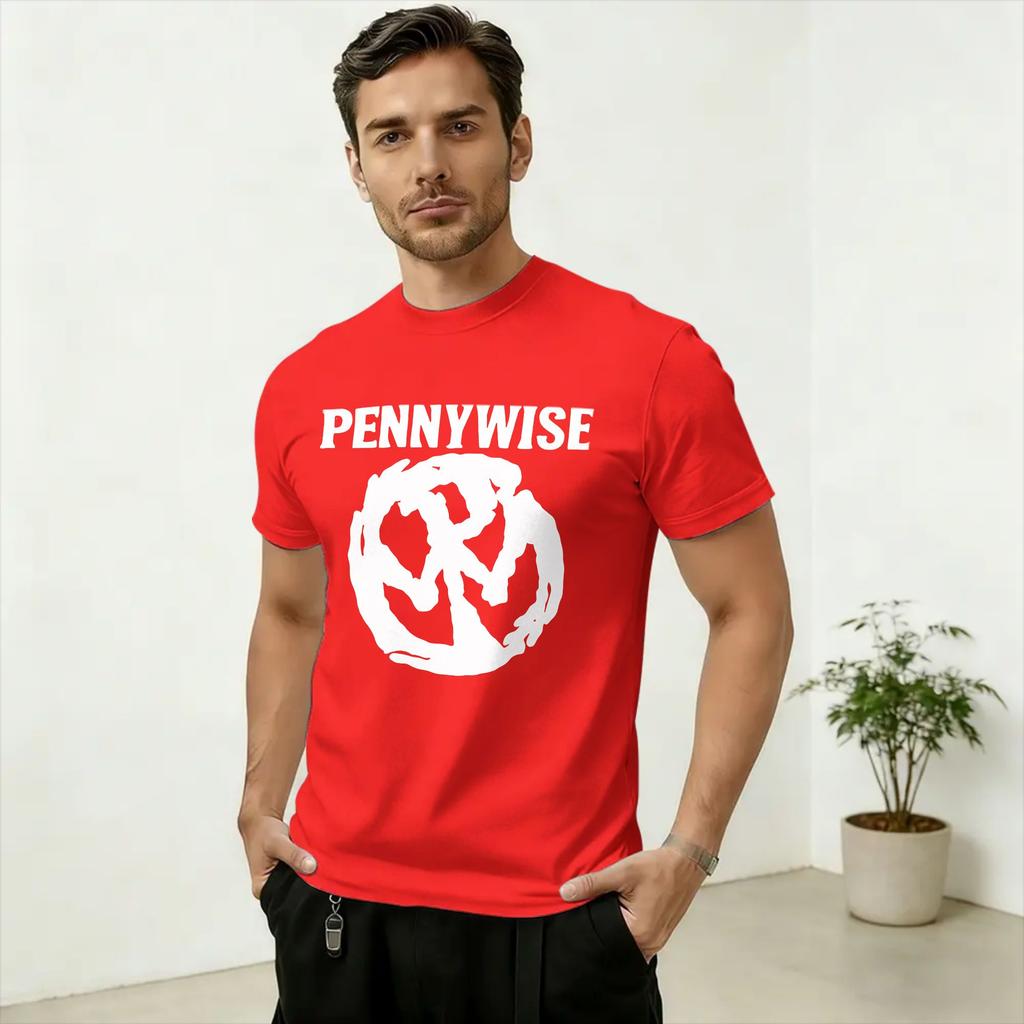 Punk Art Pennywise Band Merch Unisex T-Shirt Lustiges T-Shirt Kurzarm Rundhals T-Shirt Baumwolle 4XL 5XL 6XL Kleidung
