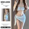 Bikini four-piece sexy striped swimsuit ladies senior sense ins wind bikini