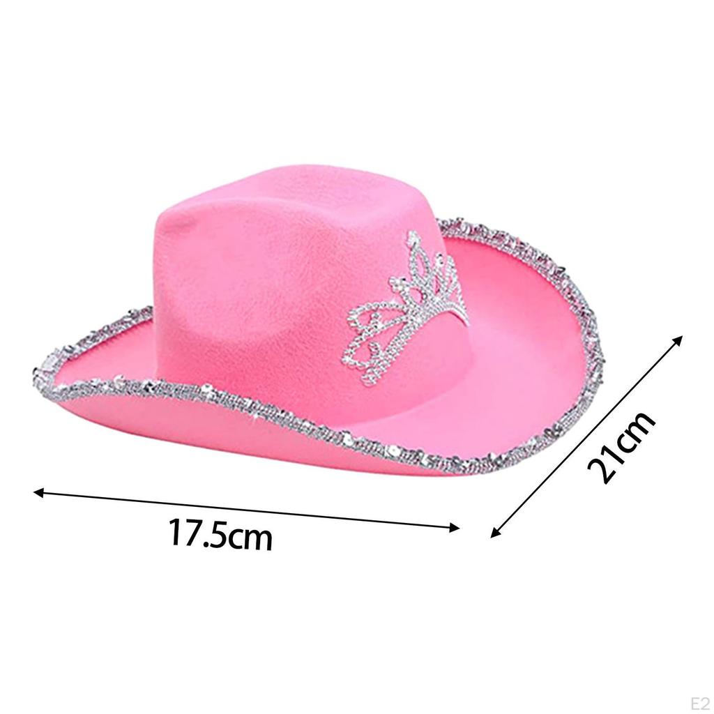 Cowboy Hat Cowgirl Hats Costume Accessories Photo Props Shiny Jazz Sun for Teens Women