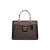 Handbag Grace 24 Classic Presbyopic Snake Pattern Handle Strap, Coated Canvas and Fine Pebbled Leather, One-shoulder Crossbody Handbag, Medium