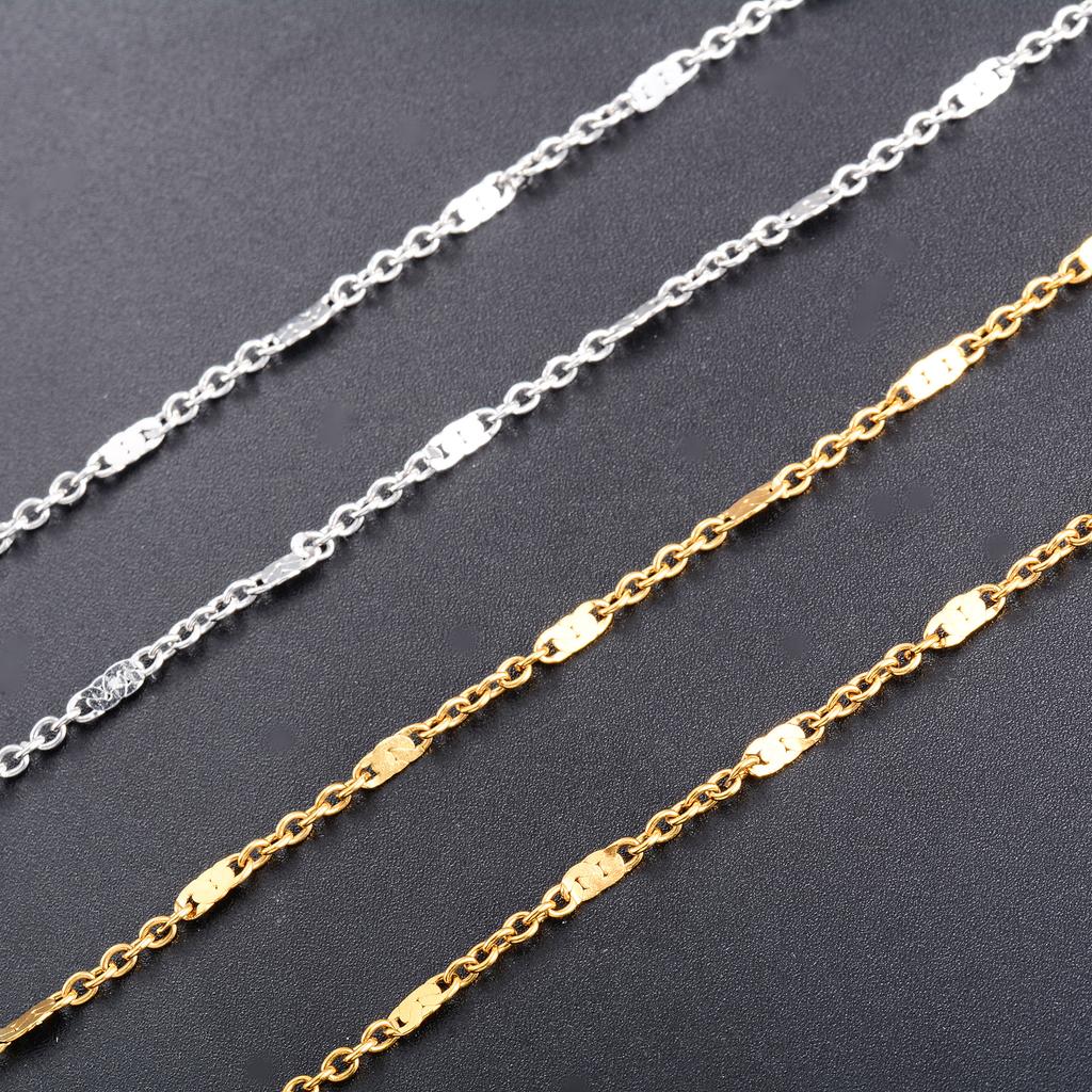 2mm Wide Stainless Steel Rolo Polish O Chain Neck Necklace for Women Men Metal Choker Silver/Gold Jewelry Accessories Gift