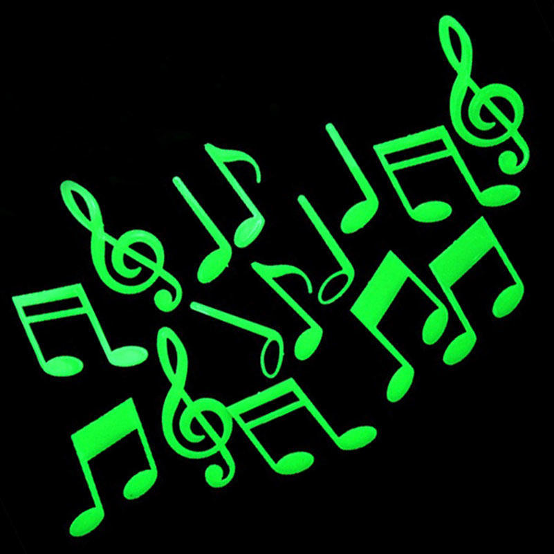 Note Musicali Stelle Fluorescenti Adesivi Camera da Letto per Bambini Stanza Casa Decorazione Murale