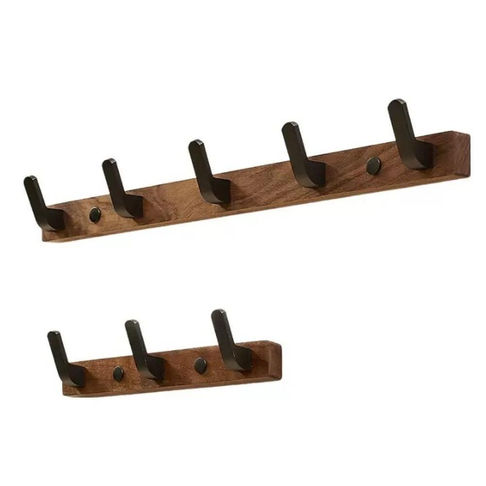 Entrance Hanging Walnut Wood Clothes Hook Without Punching Hats Organizer Fitting Room