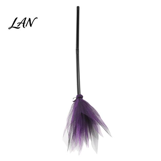 Reusable Cosplay Prop Halloween Witch Broom Prop, Detachable Mesh Wizard Broomstick for Costume Accessories Party Stage Performance, Haunted