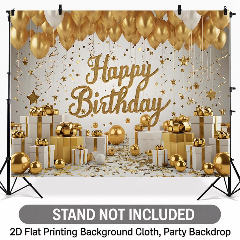 Confetti Birthday Backdrop 1pc - Polyester Party Decor