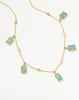 Tianhe Stone Blue Multi-Layered Retro Clavicle Necklace with Real Gold Electroplating
