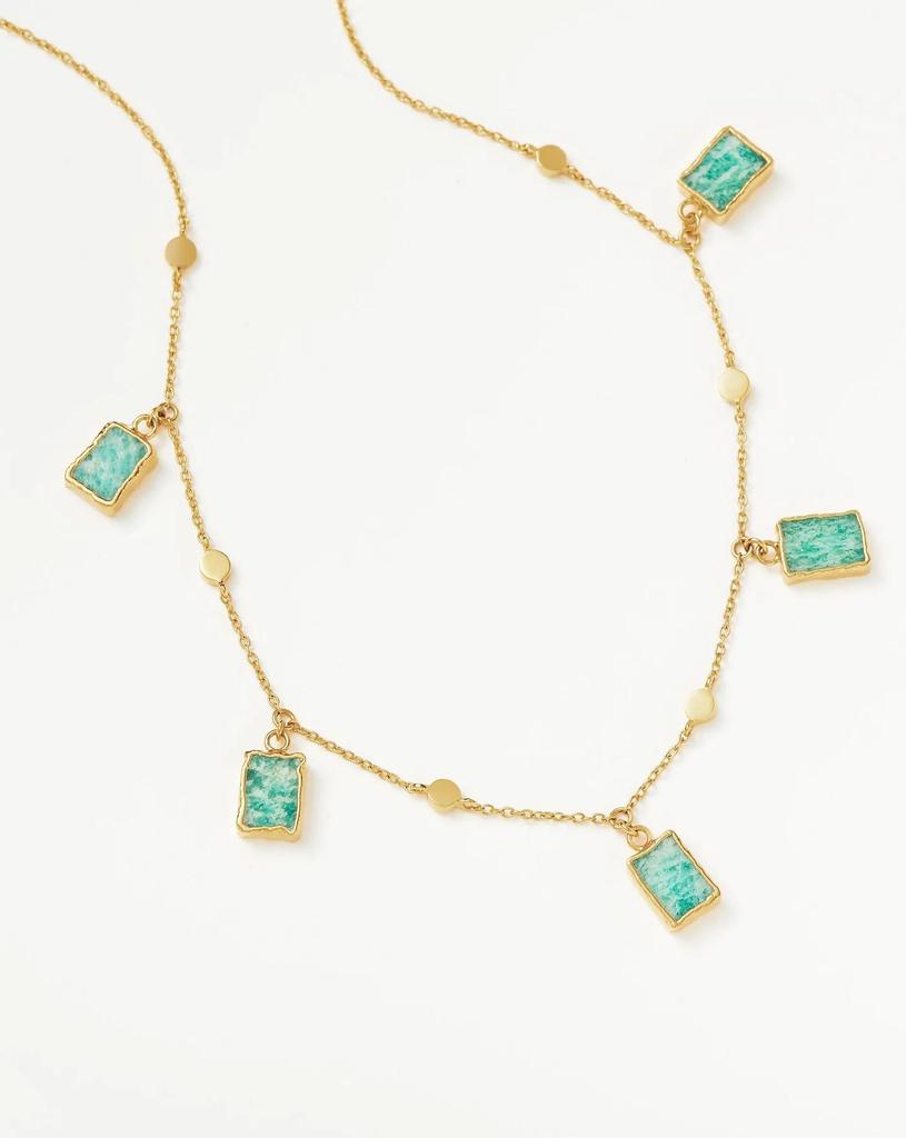 Tianhe Stone Blue Multi-Layered Retro Clavicle Necklace with Real Gold Electroplating