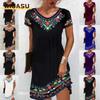 Fashion Summer Spring Short Sleeve V-Neck Casual Dresses