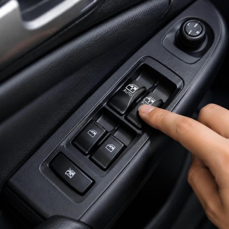 Vehicle Window Control Unit for the Front Left Driver-Side Position, with Reference 10387305, Two Buttons, and One AUTO-Marked Button