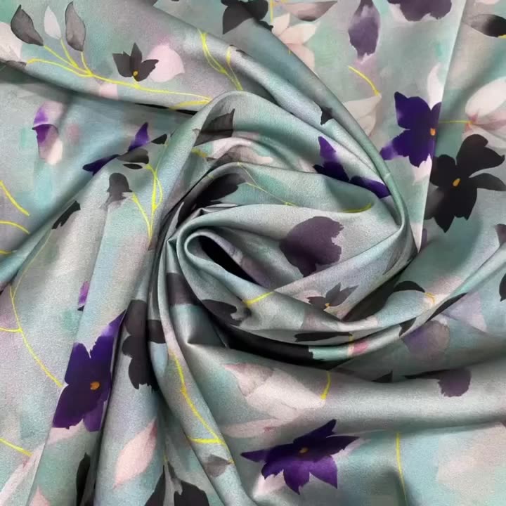 19mm 108cm Mulberry Silk Printed Fabric Mulberry Silk Fabric Custom Print