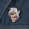 Creative Japanese Prajna Mask Brooch Pin Horror Ghost Metal Clothing Badges Pin Decoration Gifts for Female Male