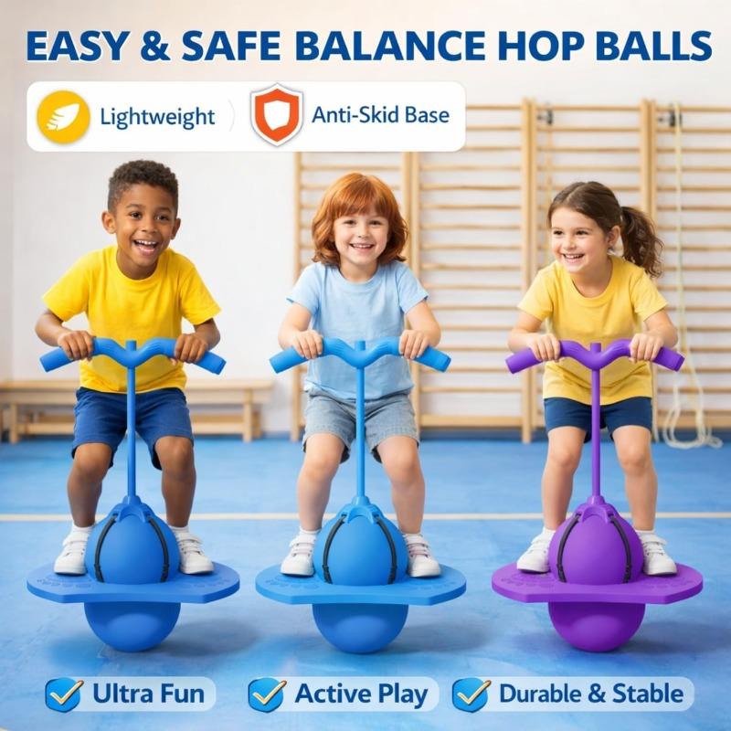 Palla Pogo per Bambini Adolescenti Adulti, Palla Rimbalzante da Equilibrio con Maniglia, Divertente Giocattolo per Esercizio Indoor Outdoor, Allenamento Coordinazione Fitness Palla Rimbalzante