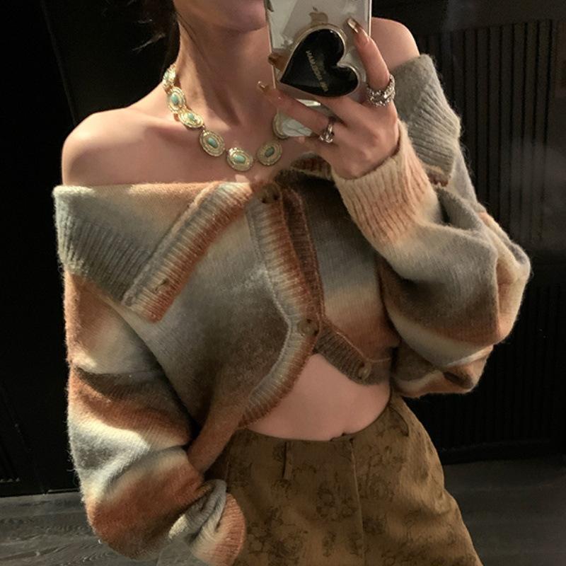 

DAFIFY Женские модные повседневные осенне-зимние свитера с длинными рукавами и воротником-поло One Size