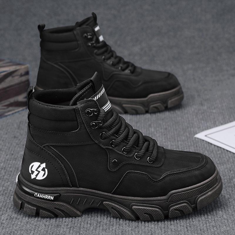 Old men's boots high-top tooling Martin boots men's new autumn and winter recreational locomotive shoes men's outdoor trendy shoes