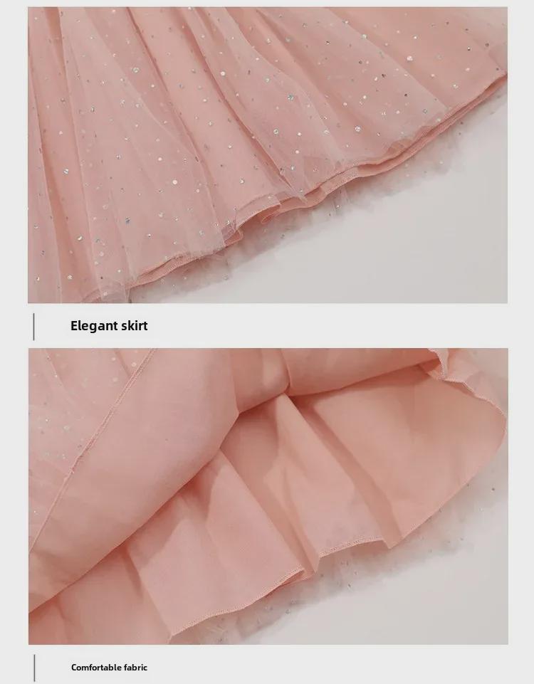 Spódnica Księżniczki Aishy: Stylowa sukienka wiosenno-jesienna dla dziewcząt, kolekcja 2025