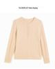 Women's Pure Cashmere Thickened Hollow Round Neck Sweater – Long Sleeve, Warm Knitwear for Autumn and Winter