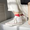 Thick-soled 1970 high-top canvas shoes women's versatile student cloth shoes 2025 new retro Harajuku board shoes white shoes