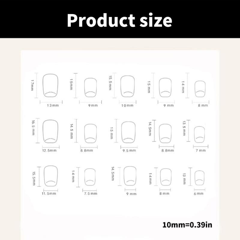 Cats Eye Short Square False Nail Set 24 Pcs Acrylic Press On Nail with Bows Easy Application For Commuting And Event