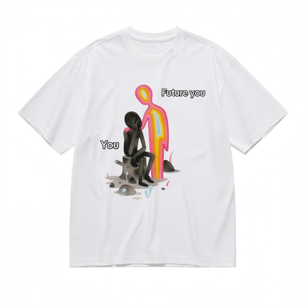 

Metamorphosis Journey Top Past And Future Dual Portrait Women s Casual Tops USA 4XL