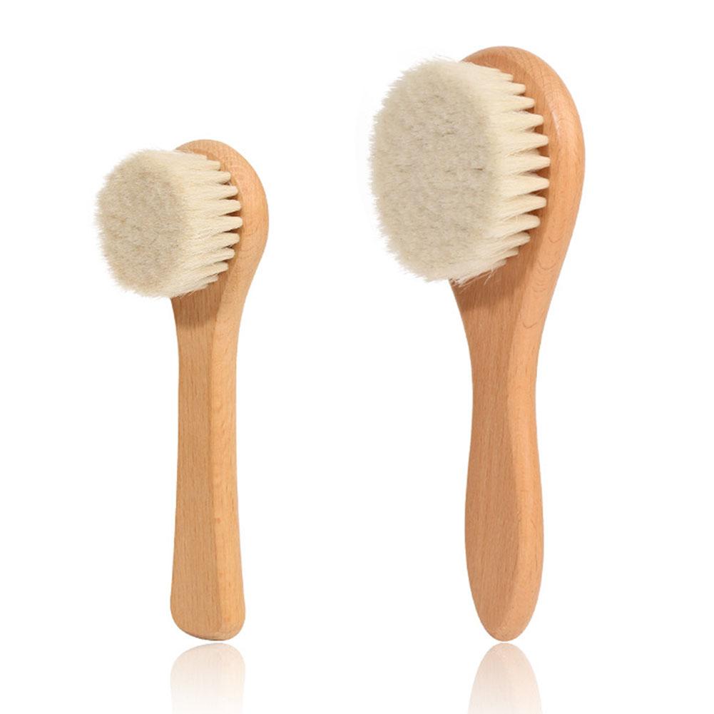 Newborns Baby Soft Hair Brush Ultra-Soft Natural Wool Bristles Brush Promotes Health Scalp Hair Growth For Hair Care Massage