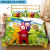 3PCS Teletu-bbies Celebrate Pride 3pcs Bedding,Including 3PCS Duvet Cover And 2pcs Pillowcases Perfect for Christmas,Ideal for Bedroom, Dormitory
