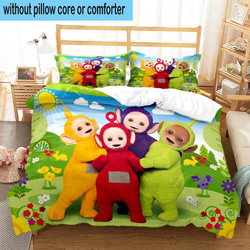 3PCS Teletu-bbies Celebrate Pride 3pcs Bedding,Including 3PCS Duvet Cover And 2pcs Pillowcases Perfect for Christmas,Ideal for Bedroom, Dormitory