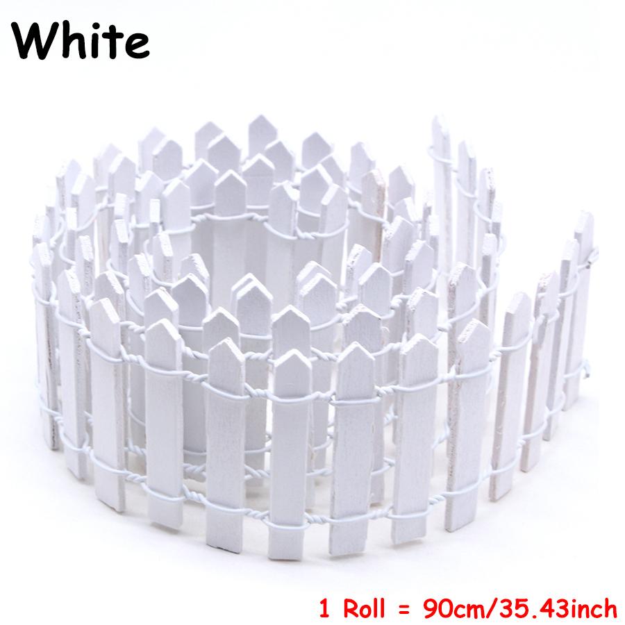 90cm Miniature Wooden Pointed Picket Fence Mini Creative Ornaments for Horticultural Gardens Garden Fence for Crafts DIY Model
