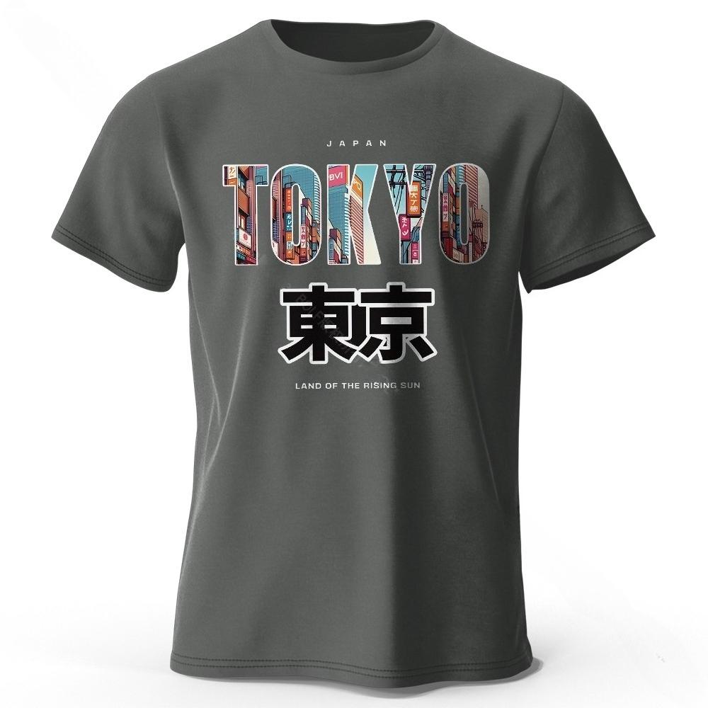 Tokyo Printed Fashion Forward 100% Cotton T-Shirt, Ultra Soft Round Neck Short Sleeve Tee, Perfect for Men & Women