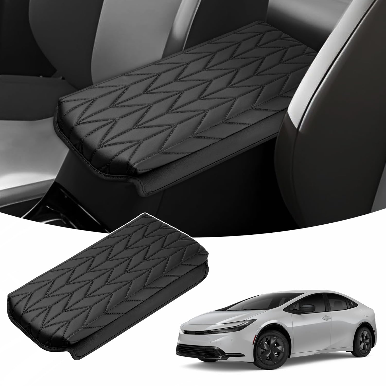 LIMSTYLE Toyota New Prius 60 Series Armrest Cover Armrest Cushion PRIUS 60 Armrest Pad Console Box Protection 5th Generation ZVW60 MXWH60 Elbow Rest