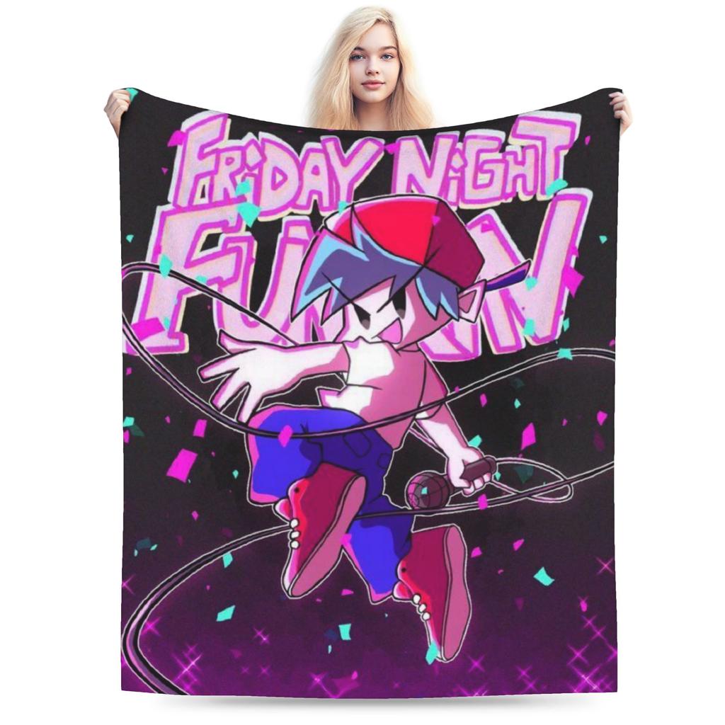 Funny Friday Night Funkin Blankets Super Soft Flannel Relax Throw Blankets Machine Washable